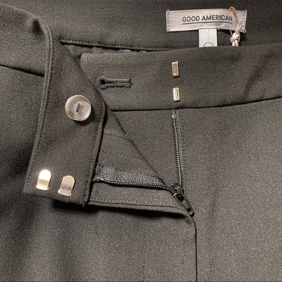 NEW Good American Executive Flared Leg With Side Slit Hem Black Dress Pants NWT - Picture 11 of 15